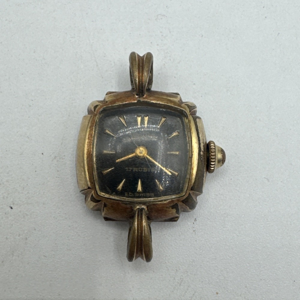 Vintage Zentra Rolled Gold Watch, Women's Not Working Manual Wind Watch 17 Rubis